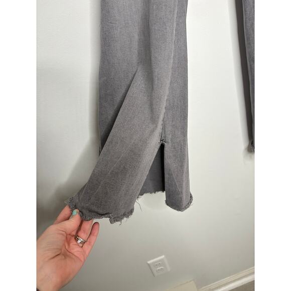 DL1961 Bridget Bootcut Jeans Plus Size 20W Gray Light Tornade Denim Split Hem - Picture 7 of 10